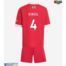 Otroški Nogometni dresi Liverpool Virgil van Dijk #4 Domači 2025-26 Kratek Rokav (+ Kratke hlače)